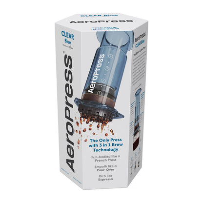 Aeropress Clear blue zaparzacz do kawy niebieski