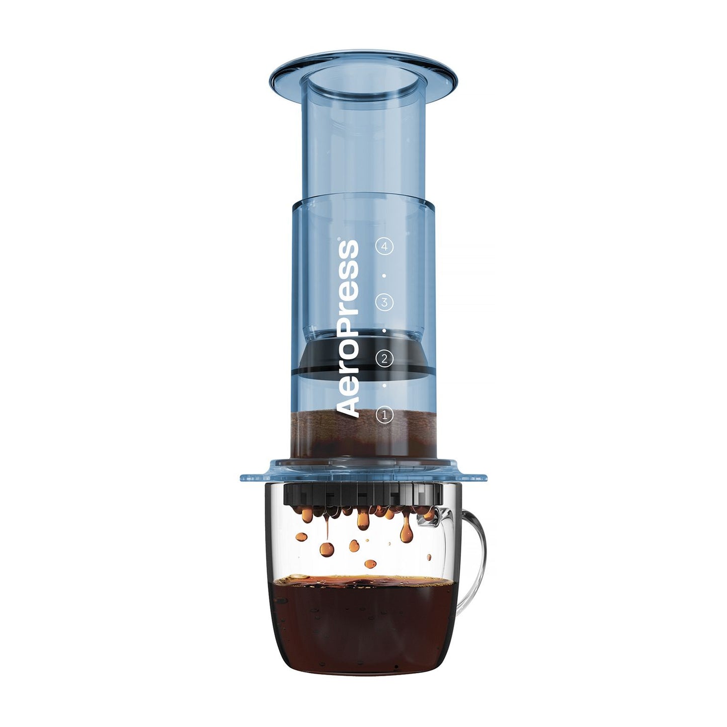 Aeropress Clear blue zaparzacz do kawy niebieski