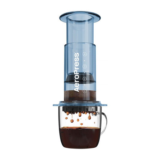 Aeropress Clear blue zaparzacz do kawy niebieski