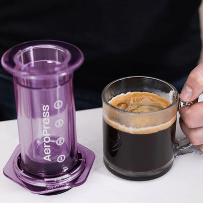 Aeropress Clear purple zaparzacz do kawy fioletowy