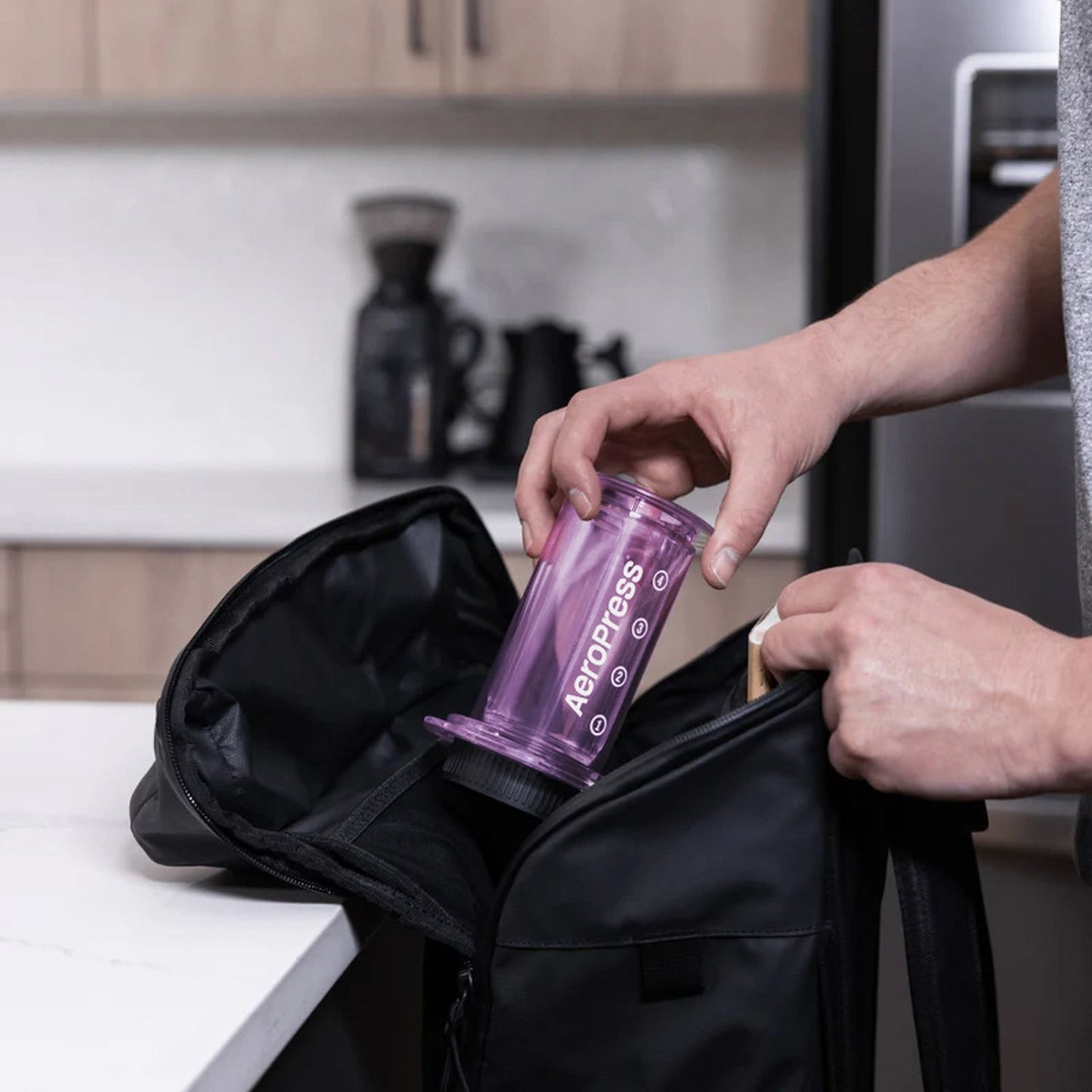 Aeropress Clear purple zaparzacz do kawy fioletowy